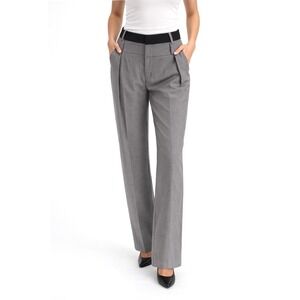 COMMENSE Women's XL Gray Wide Leg Pleated Tailored Trousers Pants Preppy 100-29